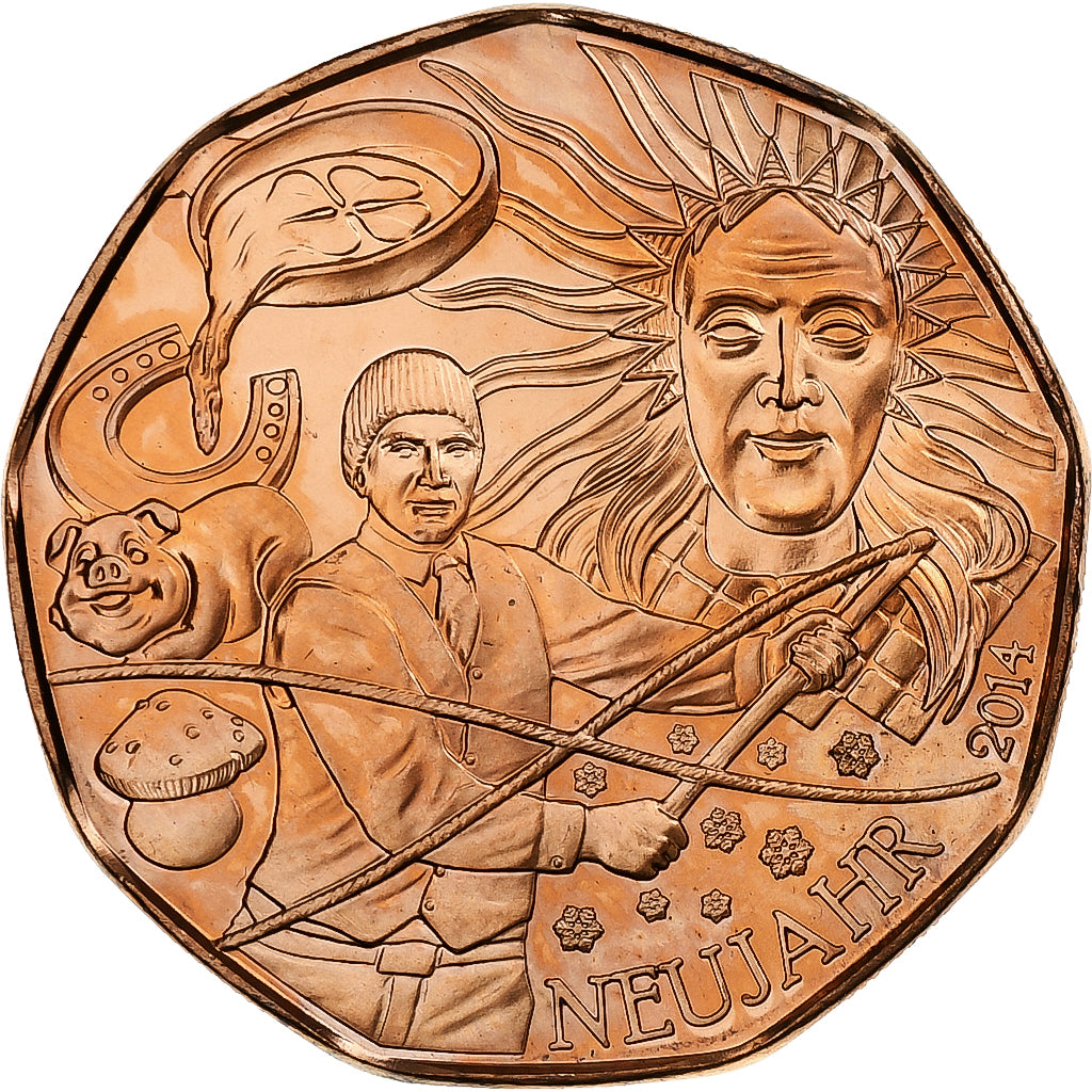 Austria, 5 Euro, New Year, 2014, Vienna, MS(65-70), Copper