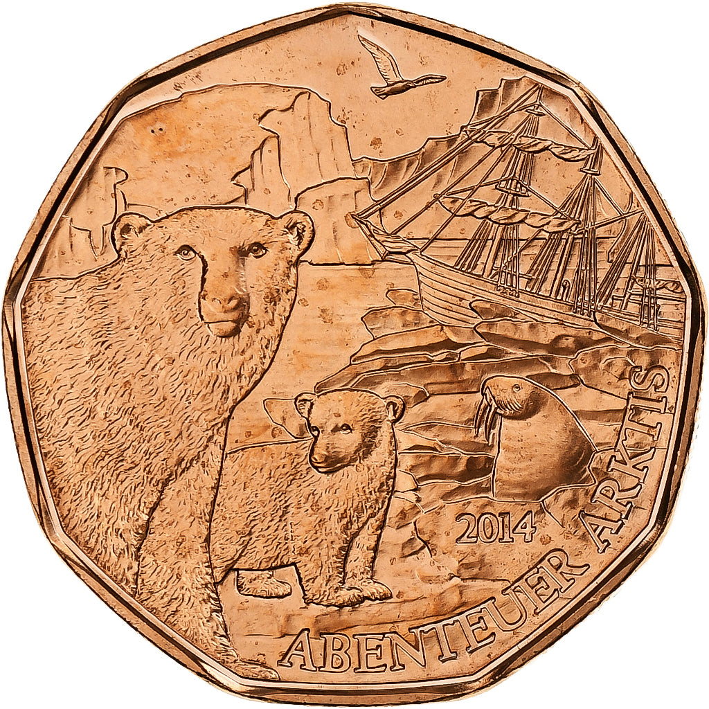 Austria, 5 Euro, Arctic Adventure, 2014, Vienna, MS(65-70), Copper