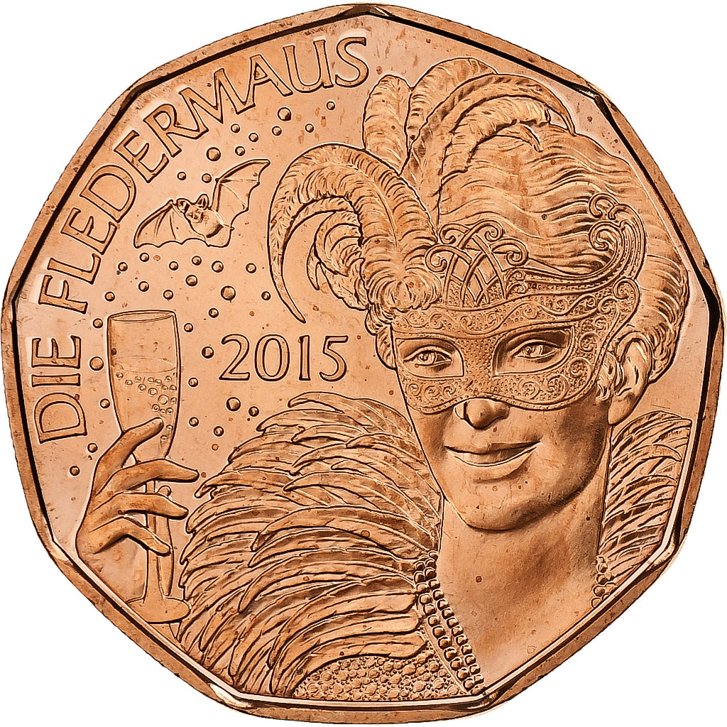 Austria, 5 Euro, Operetta Bat and the Ball, 2015, Vienna, MS(65-70), Copper
