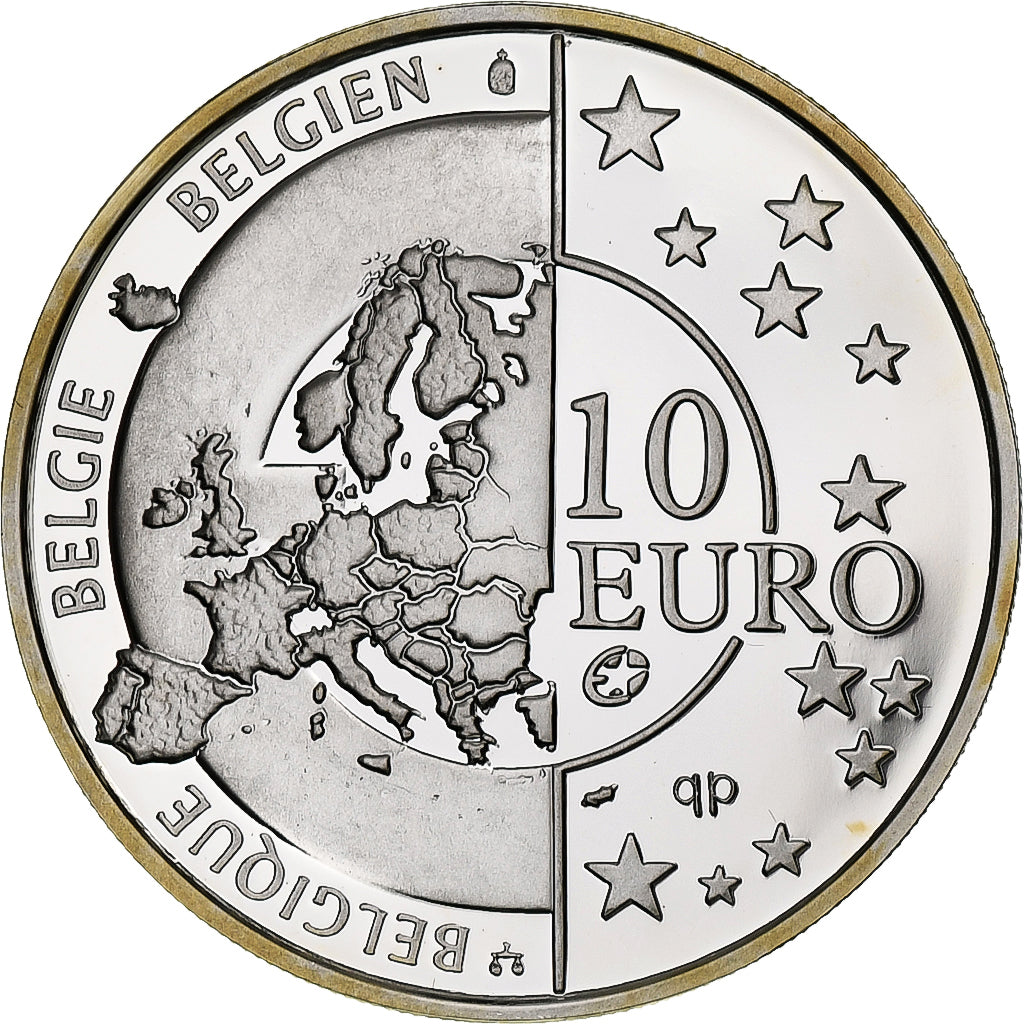 Belgio, 10 Euro, 60th Anniversary of Liberation, 2005, Brussels, FDC, Argento