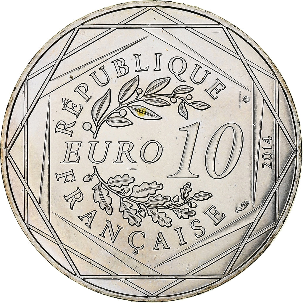 France, 10 Euro, Liberté Eté Sempé, 2014, Paris, MS(63), Silver