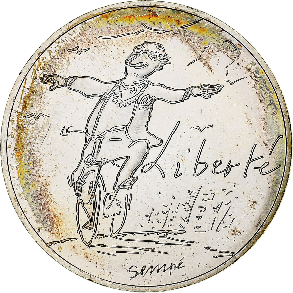 France, 10 Euro, Liberté Printemps Sempé, 2014, MS(63), Silver, Gadoury:EU717