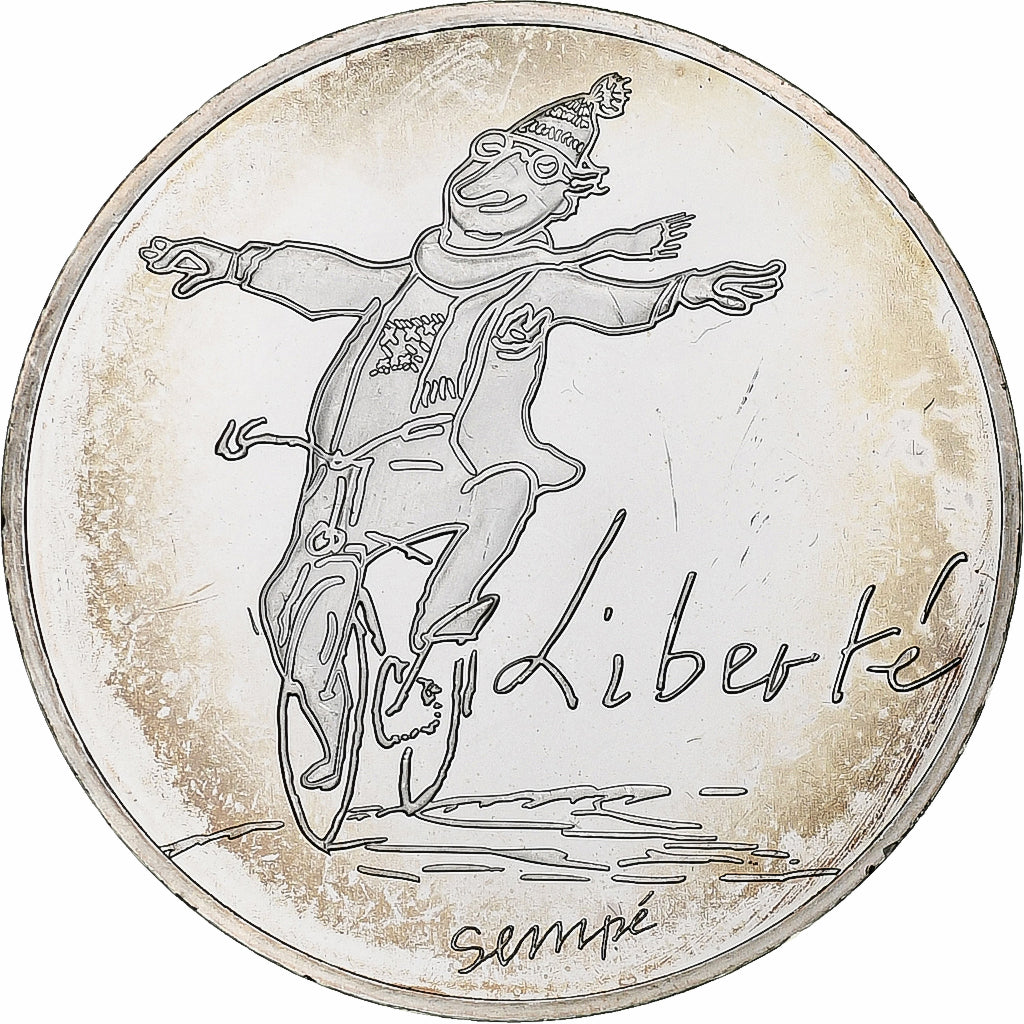 France, 10 Euro, Liberté Hiver Sempé, 2014, Paris, MS(63), Silver