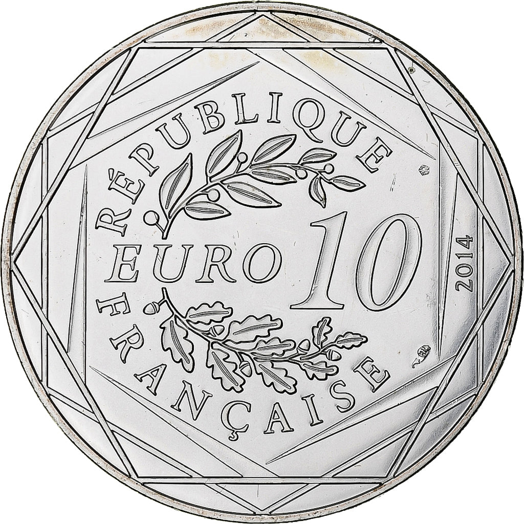 France, 10 Euro, Liberté Hiver Sempé, 2014, Paris, MS(63), Silver