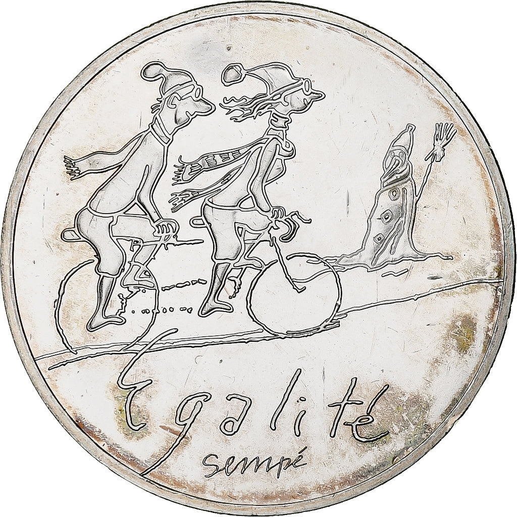 France, 10 Euro, Egalité Hiver Sempé, 2014, Paris, MS(63), Silver