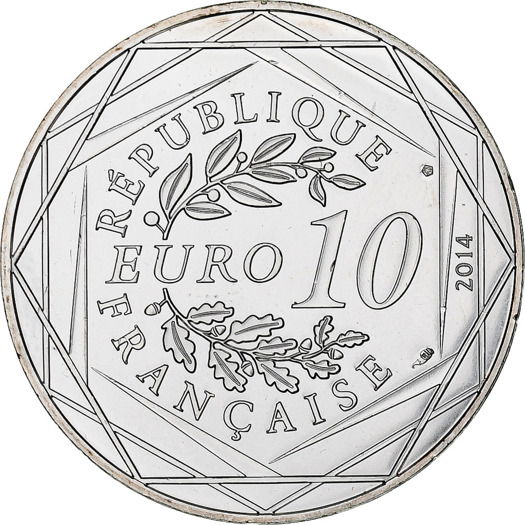 France, 10 Euro, Egalité Hiver Sempé, 2014, Paris, MS(63), Silver