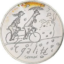 France, 10 Euro, 2014, Sempé Egalité Automne, MS(63), Silver