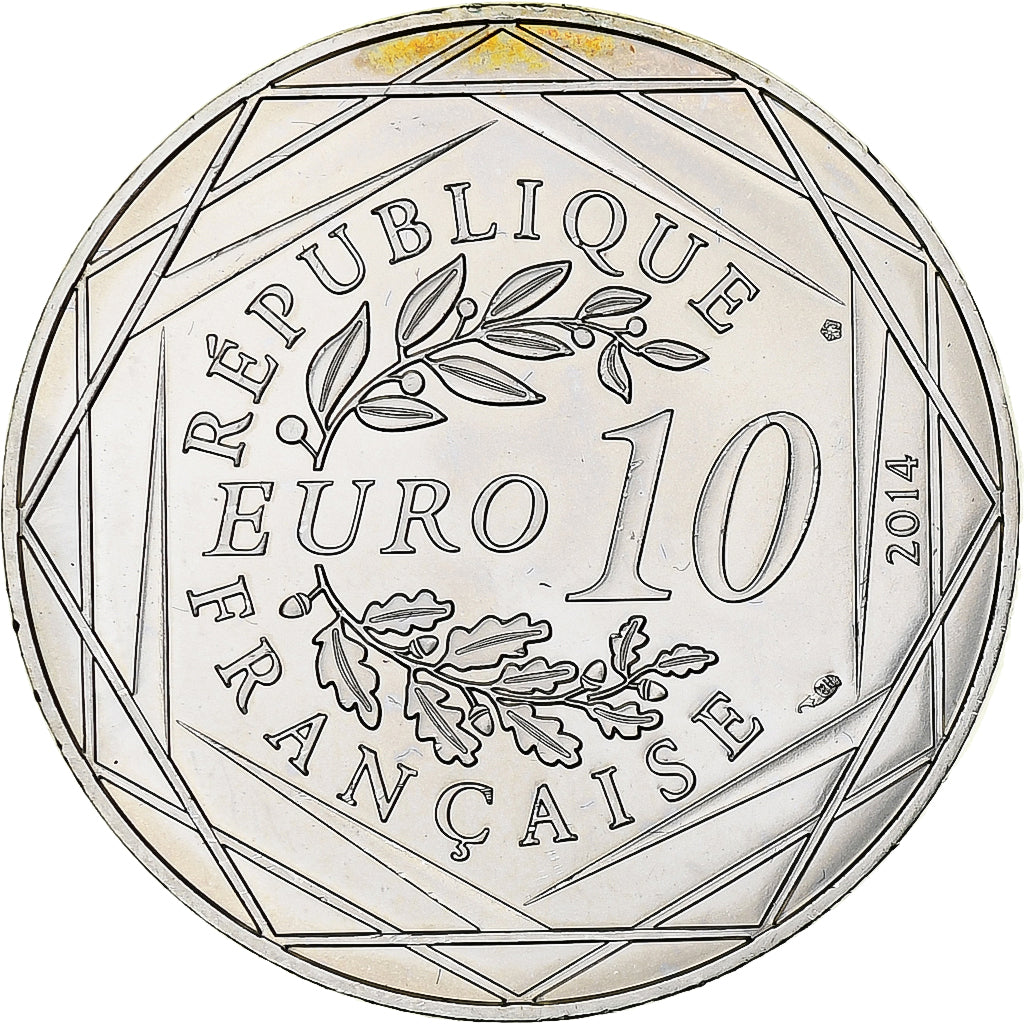 France, 10 Euro, 2014, Sempé Egalité Automne, MS(63), Silver