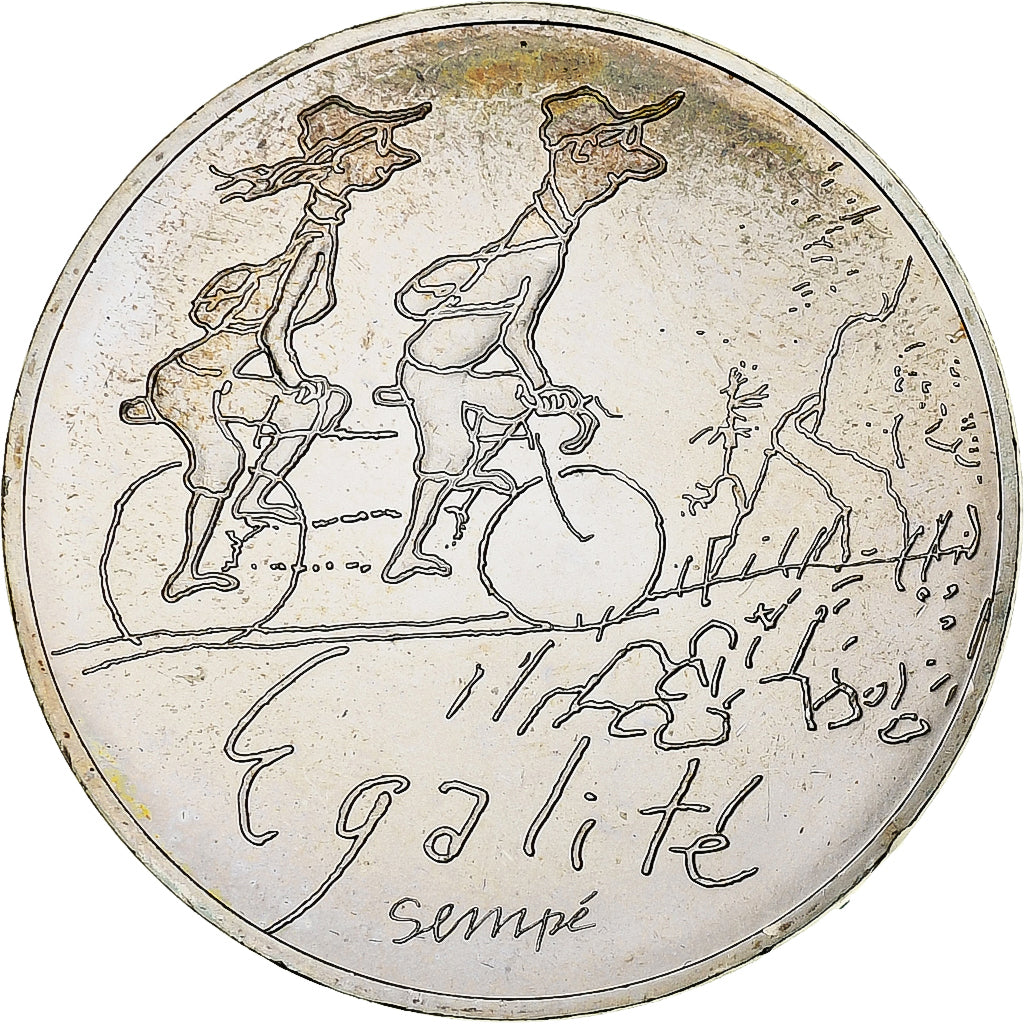 France, 10 Euro, 2014, Sempé Égalité Printemps, MS(63), Silver