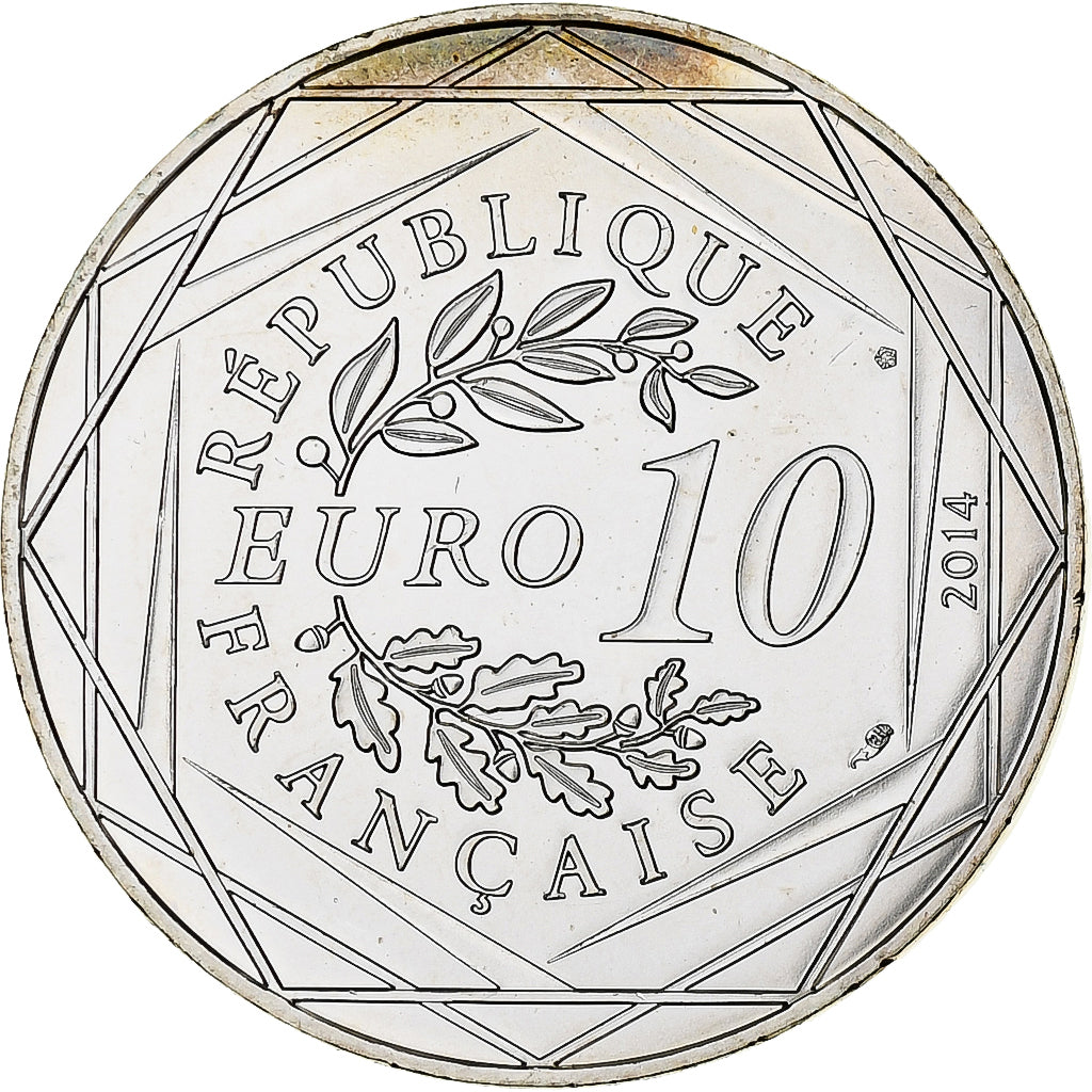 France, 10 Euro, 2014, Sempé Égalité Printemps, MS(63), Silver