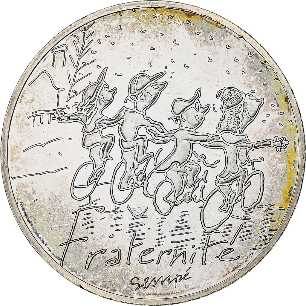 France, 10 Euro, Fraternité Hiver Sempé, 2014, MS(63), Silver, Gadoury:EU719
