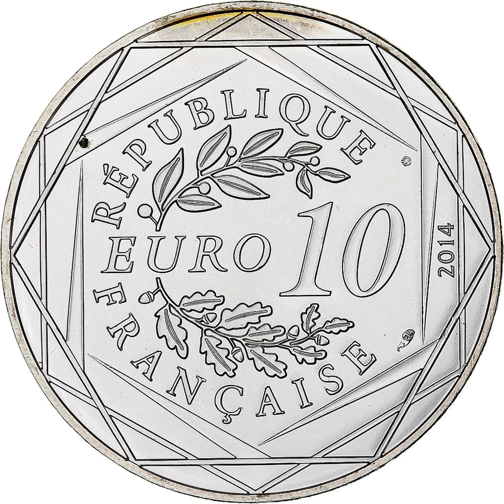 France, 10 Euro, Fraternité Hiver Sempé, 2014, MS(63), Silver, Gadoury:EU719