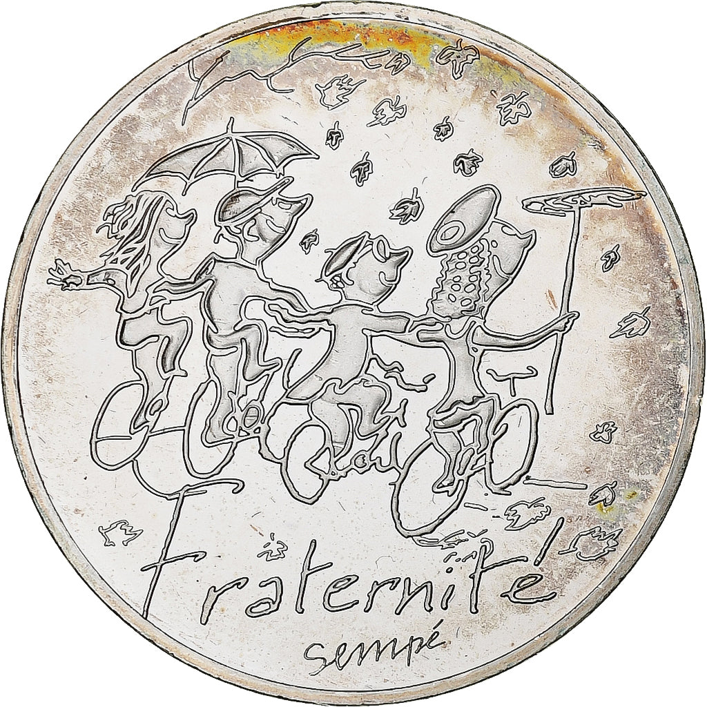 France, 10 Euro, Fraternité Automne Sempé, 2014, Paris, MS(63), Silver