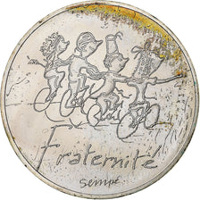 France, 10 Euro, 2014, Sempé Fraternité Printemps, MS(63), Silver