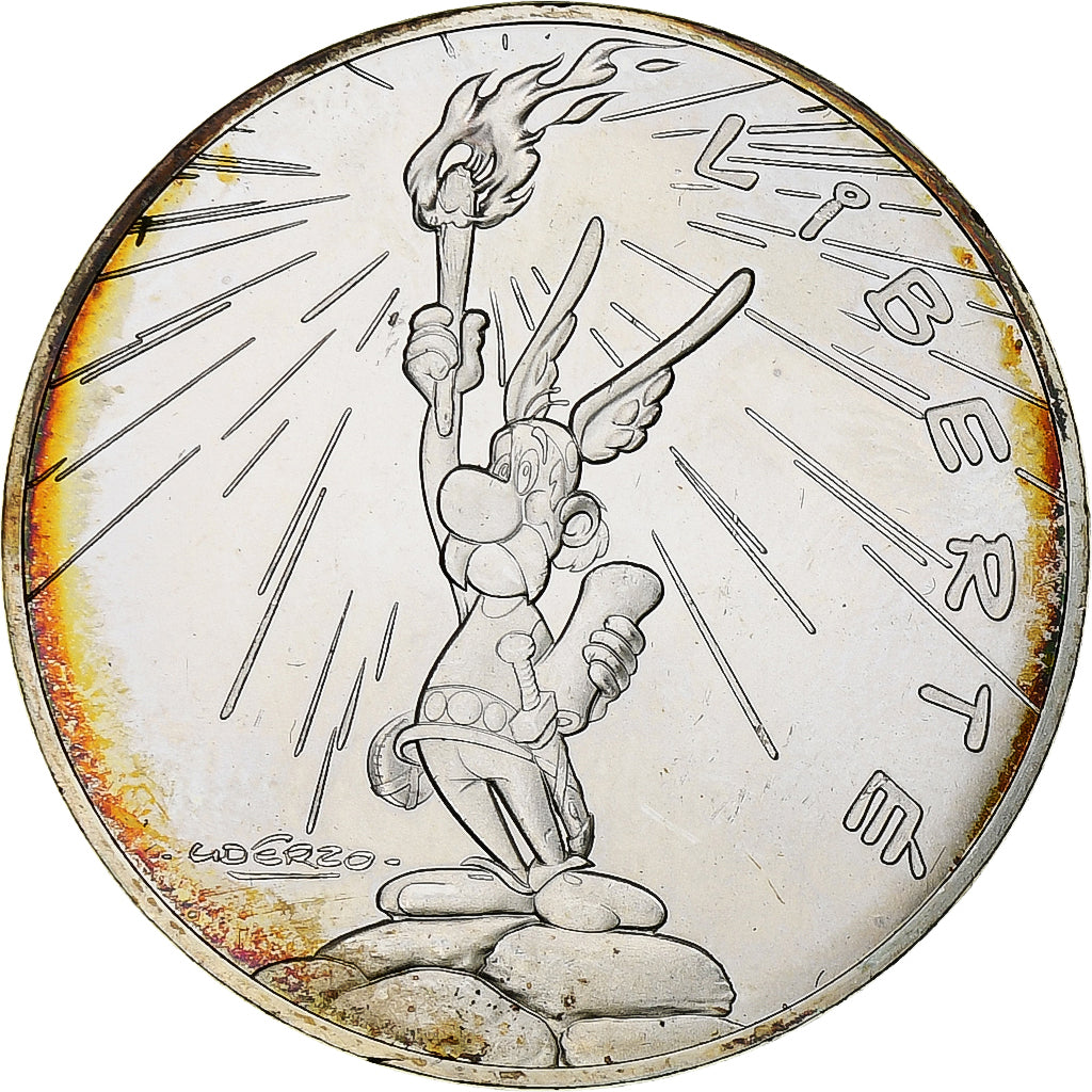 France, 10 Euro, Liberté Astérix Flamme, 2015, Paris, MS(63), Silver