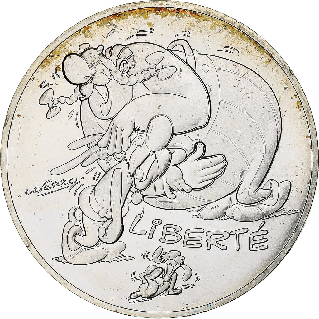 France, 10 Euro, Liberté Astérix, Obélix, 2015, Paris, MS(63), Silver