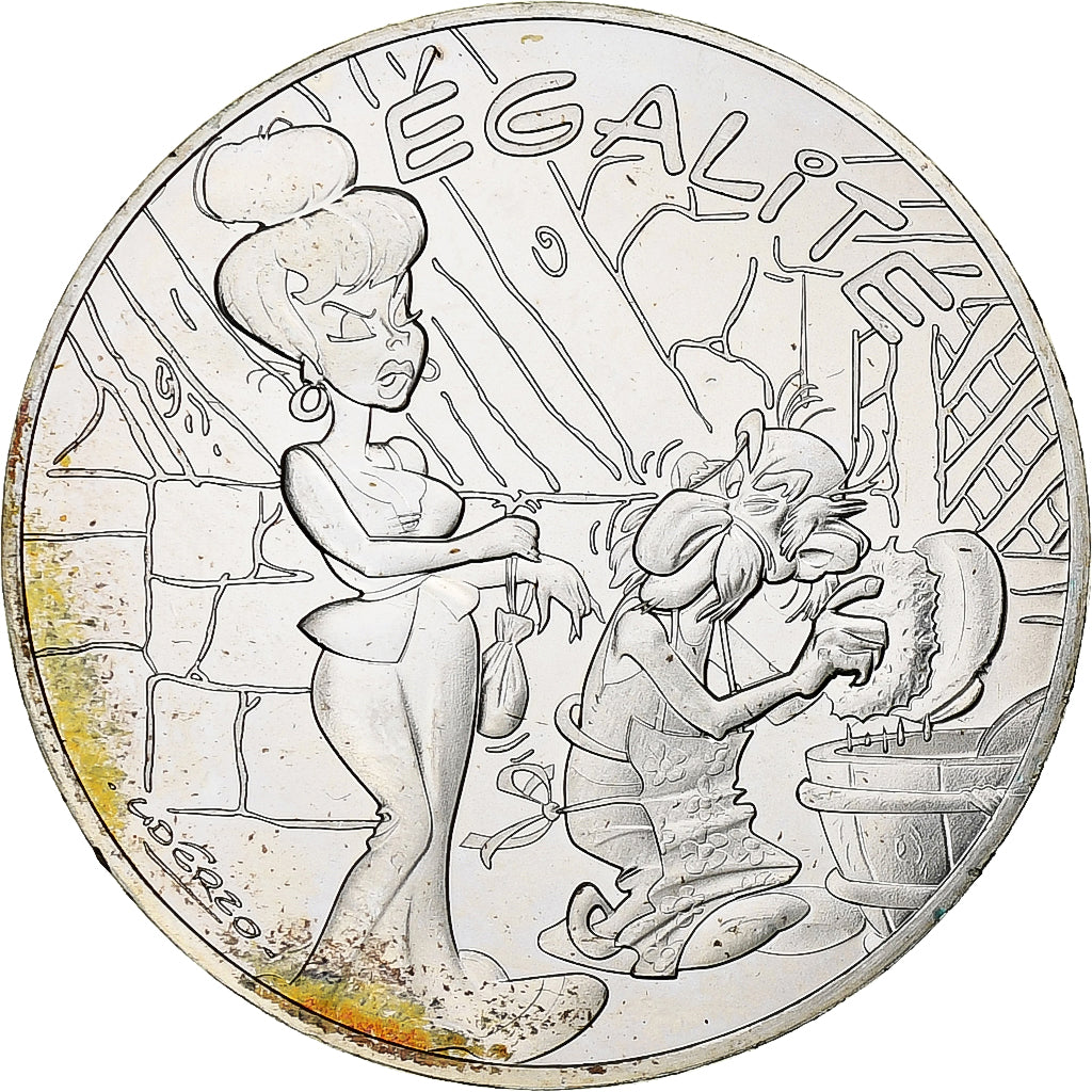 Francia, 10 Euro, Astérix Égalité (La zizanie), 2015, Paris, B.D, SC, Plata