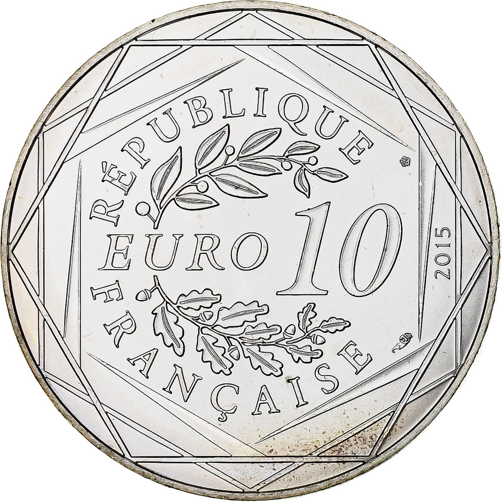 France, 10 Euro, Fraternité, Astérix, Olaf, 2015, Paris, MS(64), Silver