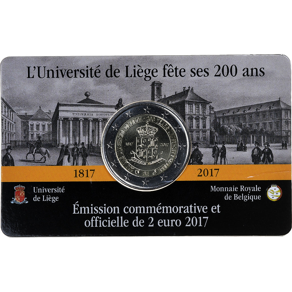 Belgien, 2 Euro, 200 years of the University of Liège, 2017, French Text, STGL