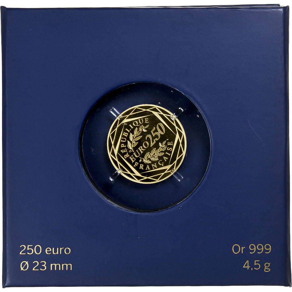 France, 250 Euro, 2014, Pessac, Coq .BU, FDC, Or