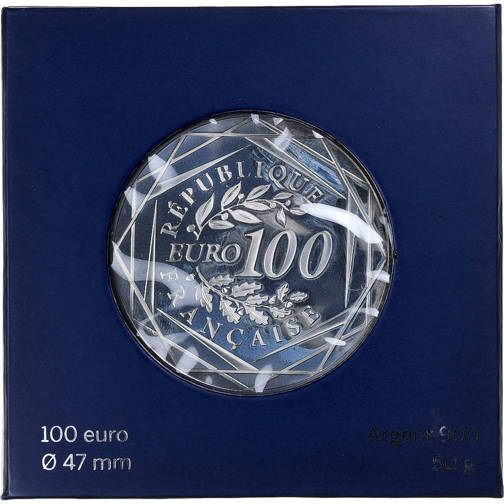 France, Monnaie de Paris, 100 Euro, Coq, 2016, Paris, FDC, Argent