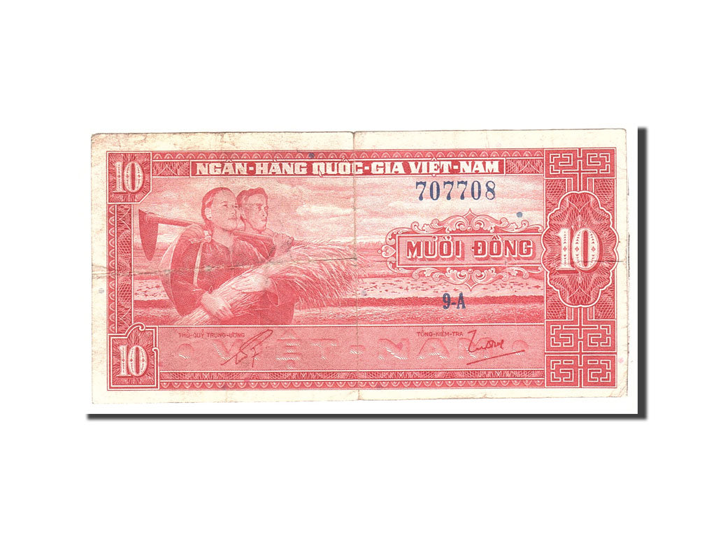 Banconote, Vietnam del Sud, 10 D<ox>ng, 1962, KM:5a, Undated, BB