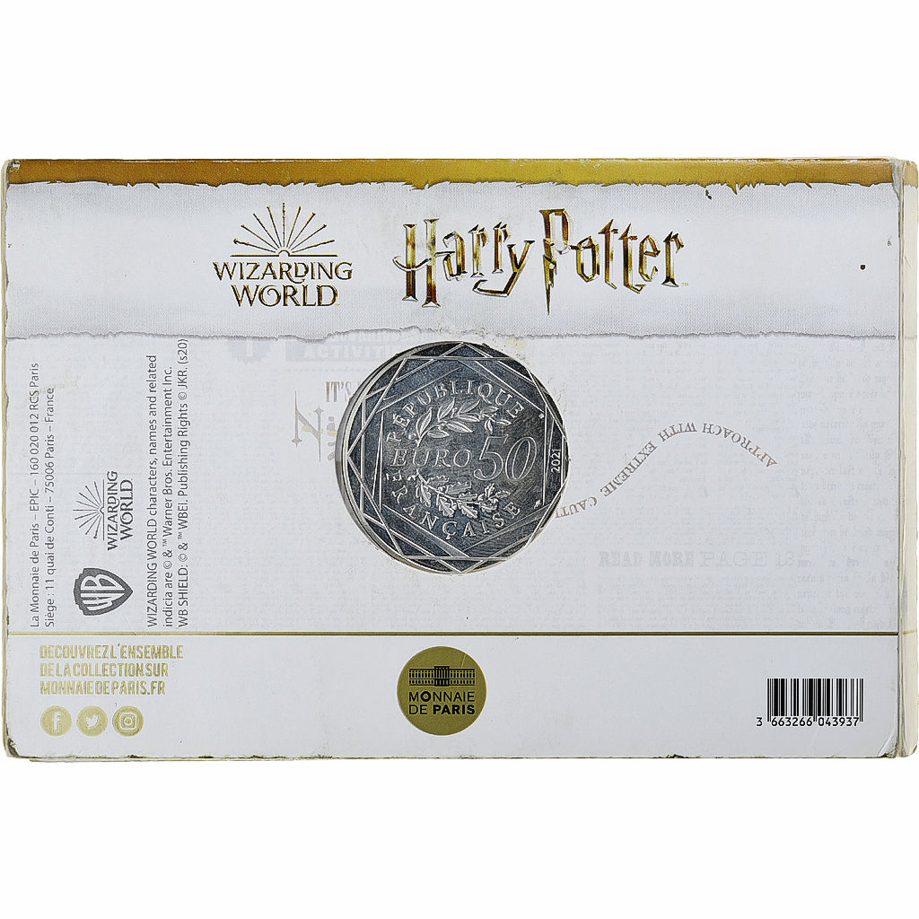 France, 50 Euro, 2021, Paris, Harry Potter - Les 4 Maisons 2/4, MS(63), Silver