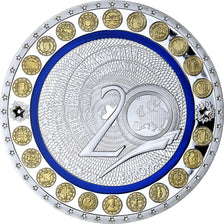 Francia, medaglia, 20 Ans de l'Euro, 2018, FDC, Cuivre plaqué argent