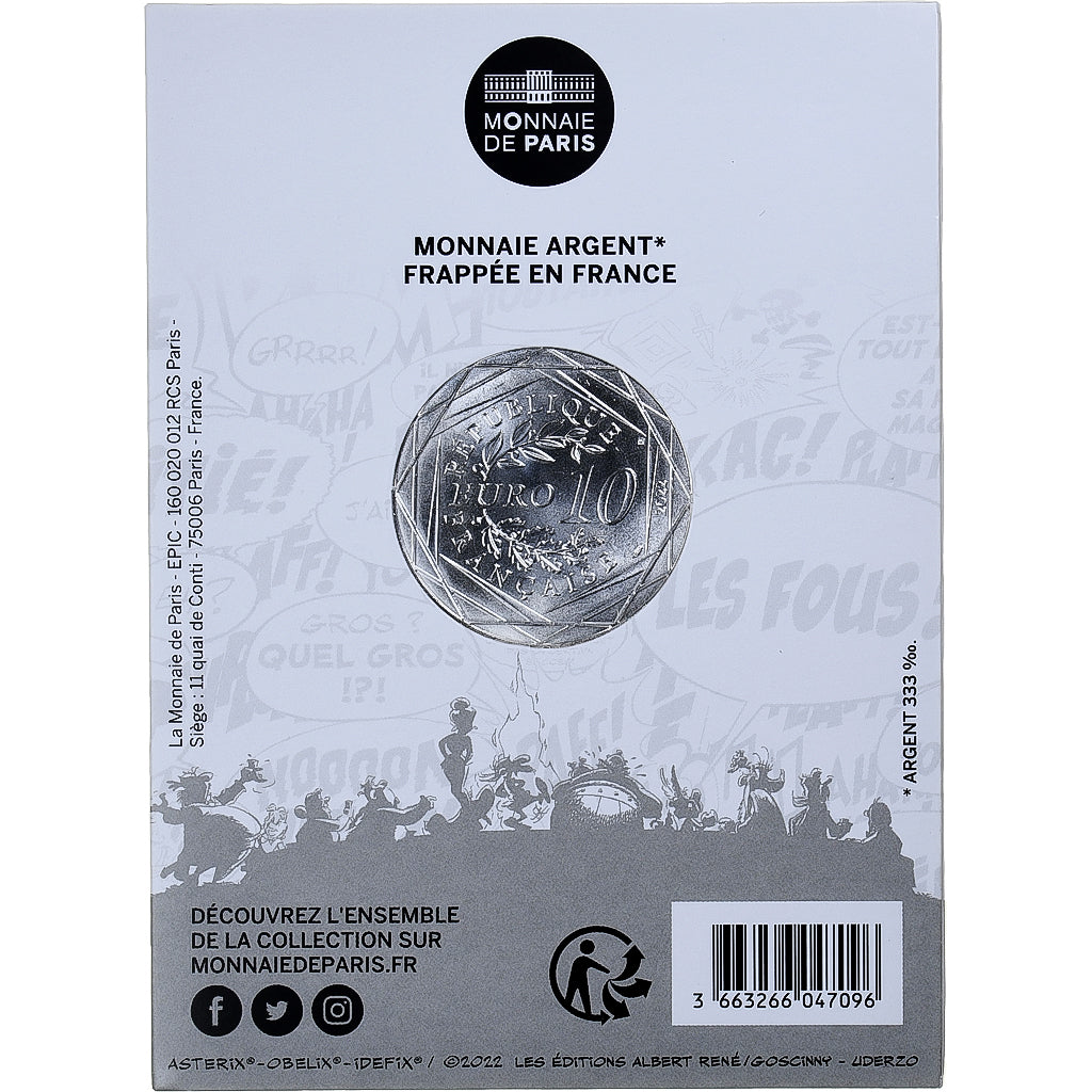 France, 10 Euro, 2022, Monnaie de Paris, Astérix - Partage, MS(65-70), Silver