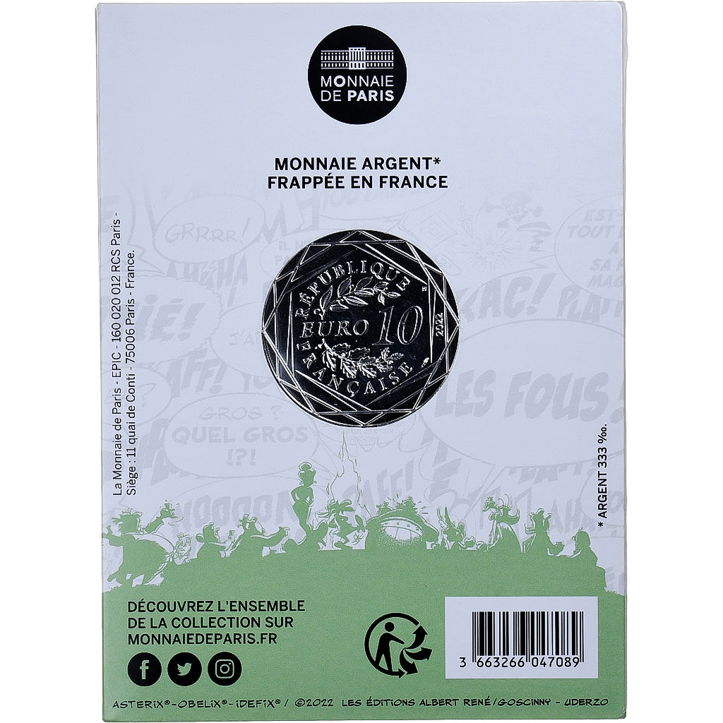France, 10 Euro, 2022, Monnaie de Paris, Astérix - Sensibilité, MS(65-70)