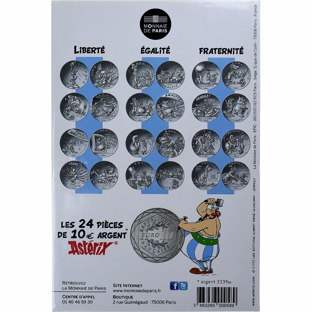 Francia, Monnaie de Paris, 10 Euro, Astérix Égalité (Le devin - Obélix)