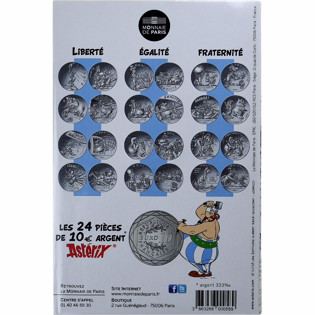 France, Monnaie de Paris, 10 Euro, Astérix Fraternité (Astérix et