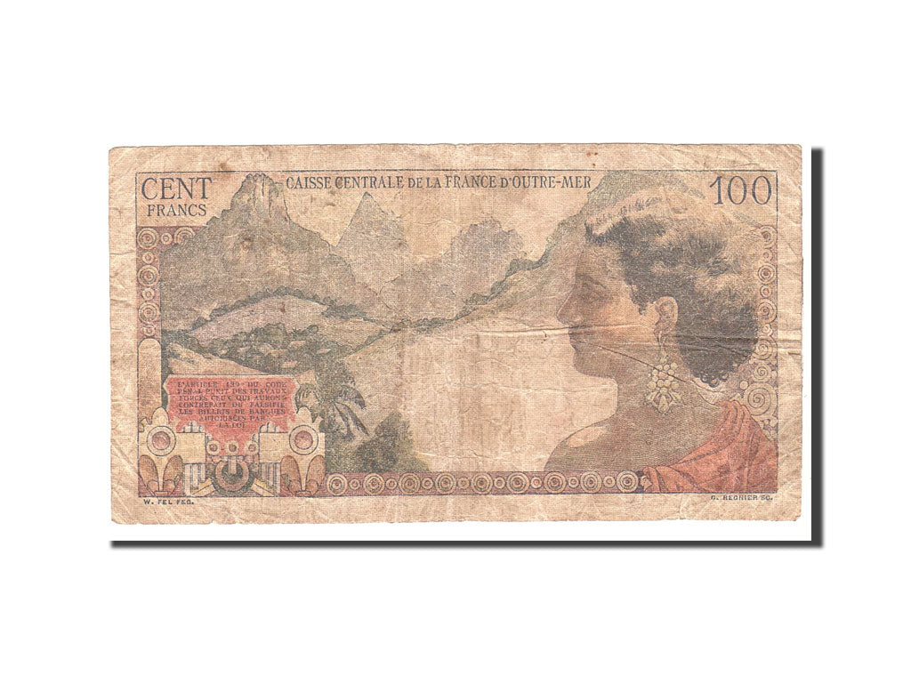 French Equatorial Africa, 100 Francs, 1947, KM:24, Undated, VG(8-10)