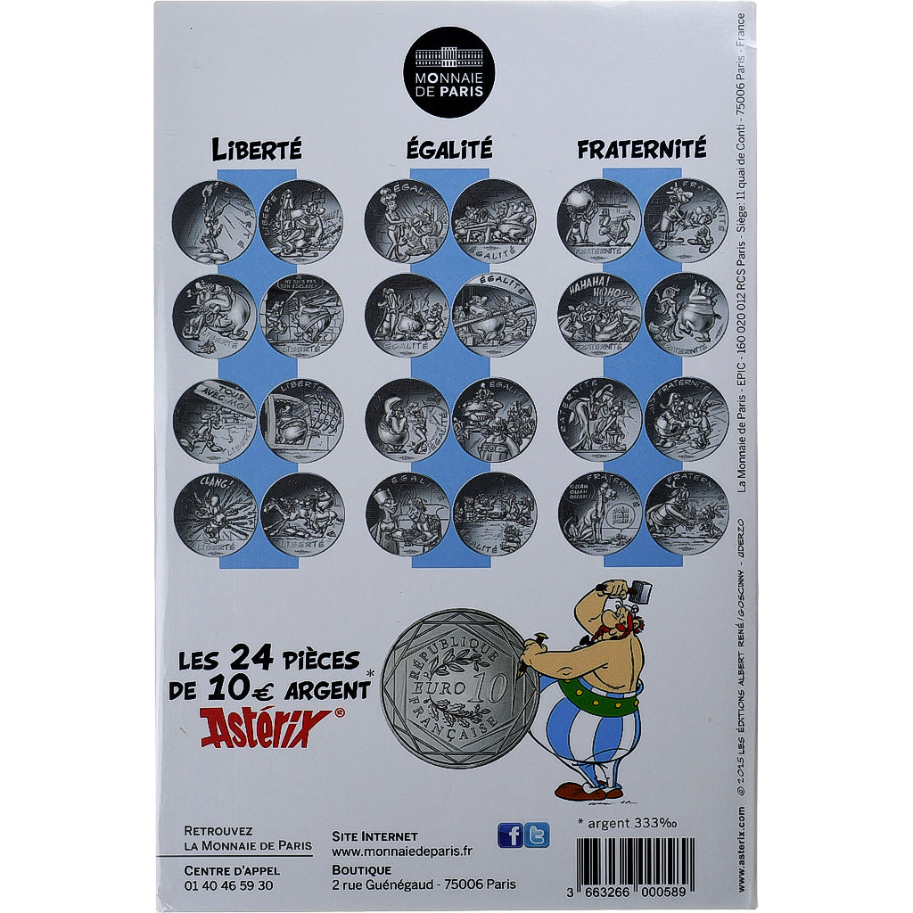 France, Monnaie de Paris, 10 Euro, Astérix Fraternité (Astérix chez les