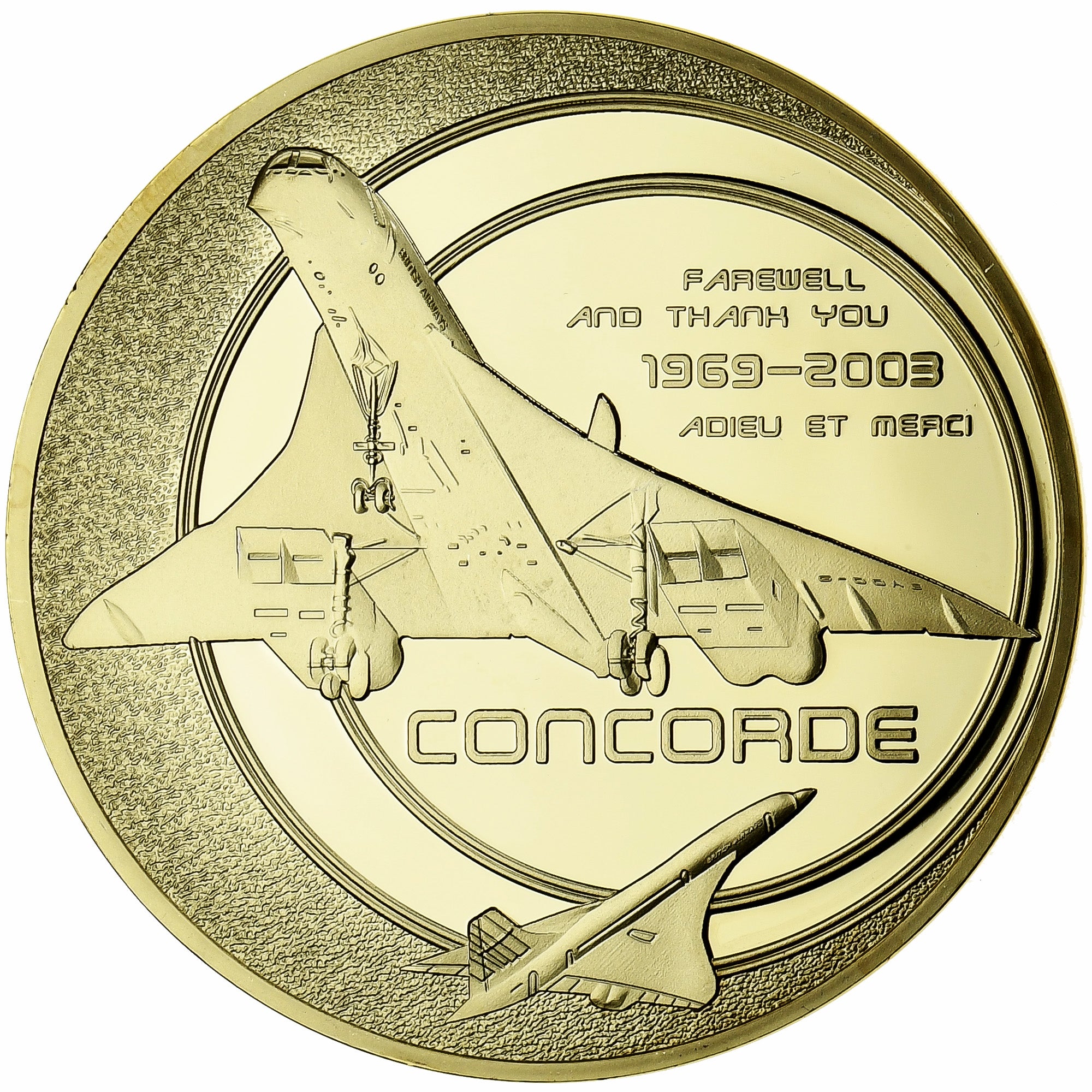 Francja, medal, Concorde, Ultime Vol vers Toulouse, Lotnictwo, 2003, MS(65-70)