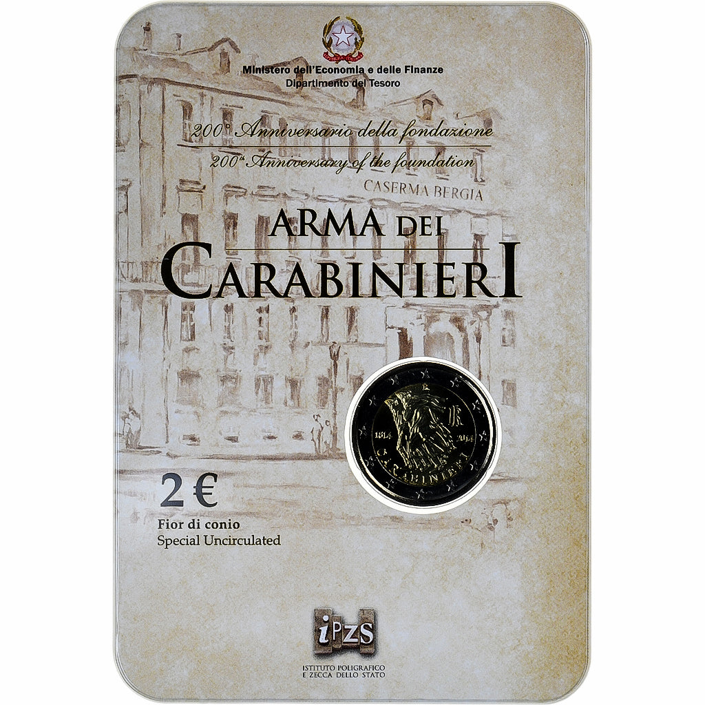 Italy, 2 Euro, Armée des Carabiniers, 2014, Rome, BU, MS(65-70)