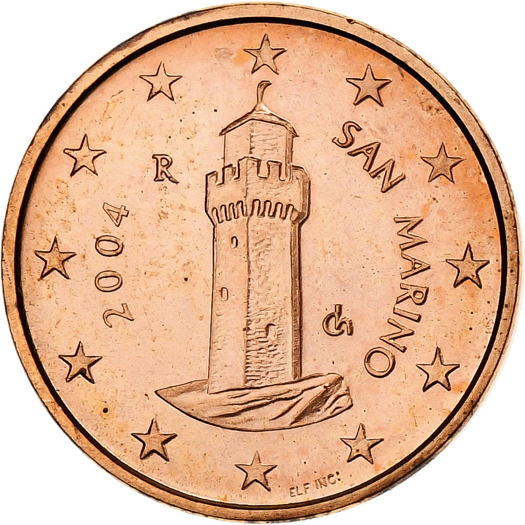 San Marino, Euro Cent, 2004, Rome, UNZ, Copper Plated Steel, KM:440
