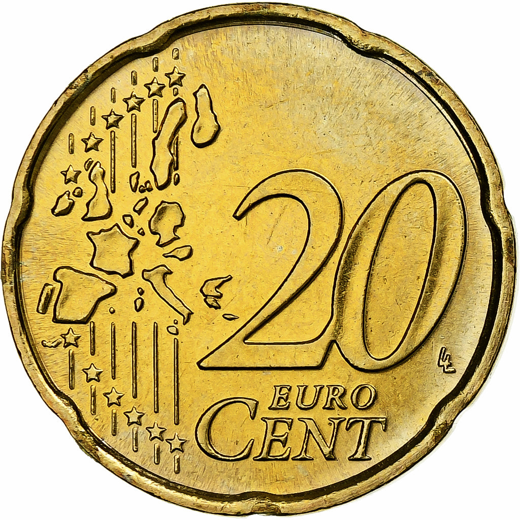 San Marino, 20 Euro Cent, 2007, Rome, MS(63), Brass, KM:444