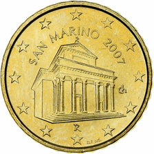 San Marino, 10 Euro Cent, 2007, Rome, MS(63), Brass, KM:443