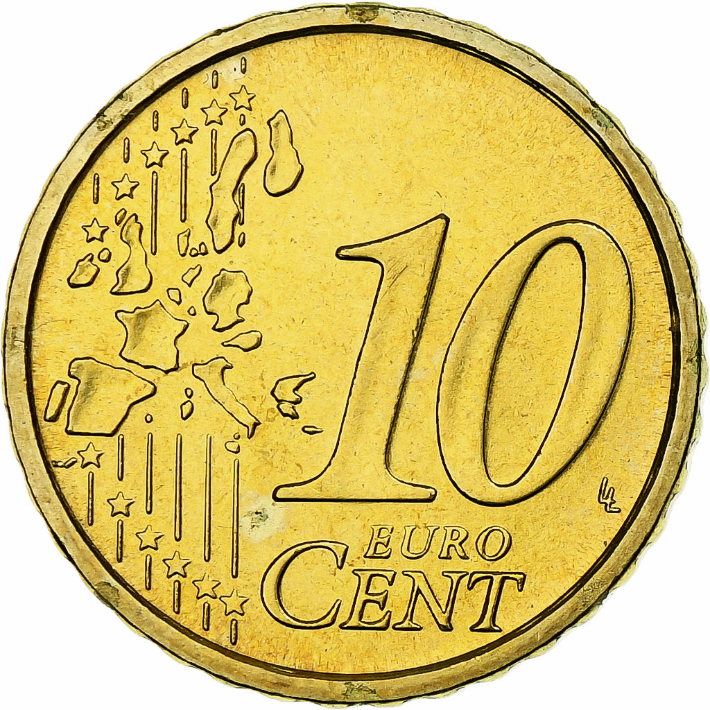 San Marino, 10 Euro Cent, 2007, Rome, MS(63), Brass, KM:443