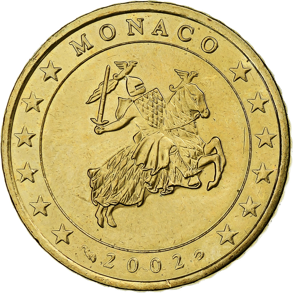 Monaco, 50 Euro Cent, 2002, Paris, SPL, Laiton, KM:172