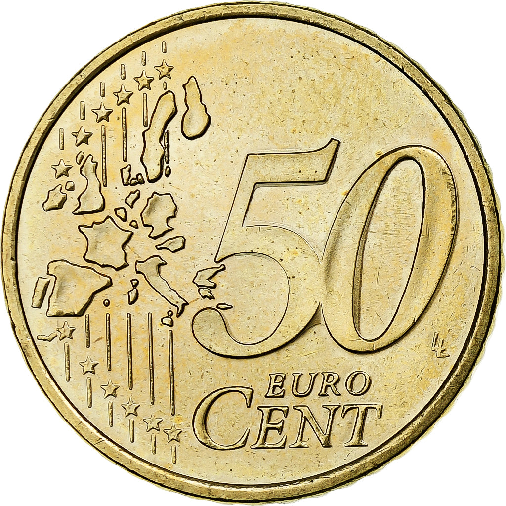 Monaco, 50 Euro Cent, 2002, Paris, SPL, Laiton, KM:172