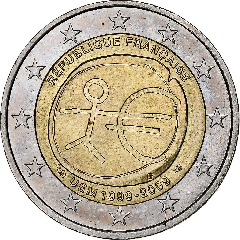 France, 2 Euro, 10 ans de l'Euro, 2009, Paris, SUP, Bimétallique, KM:1590