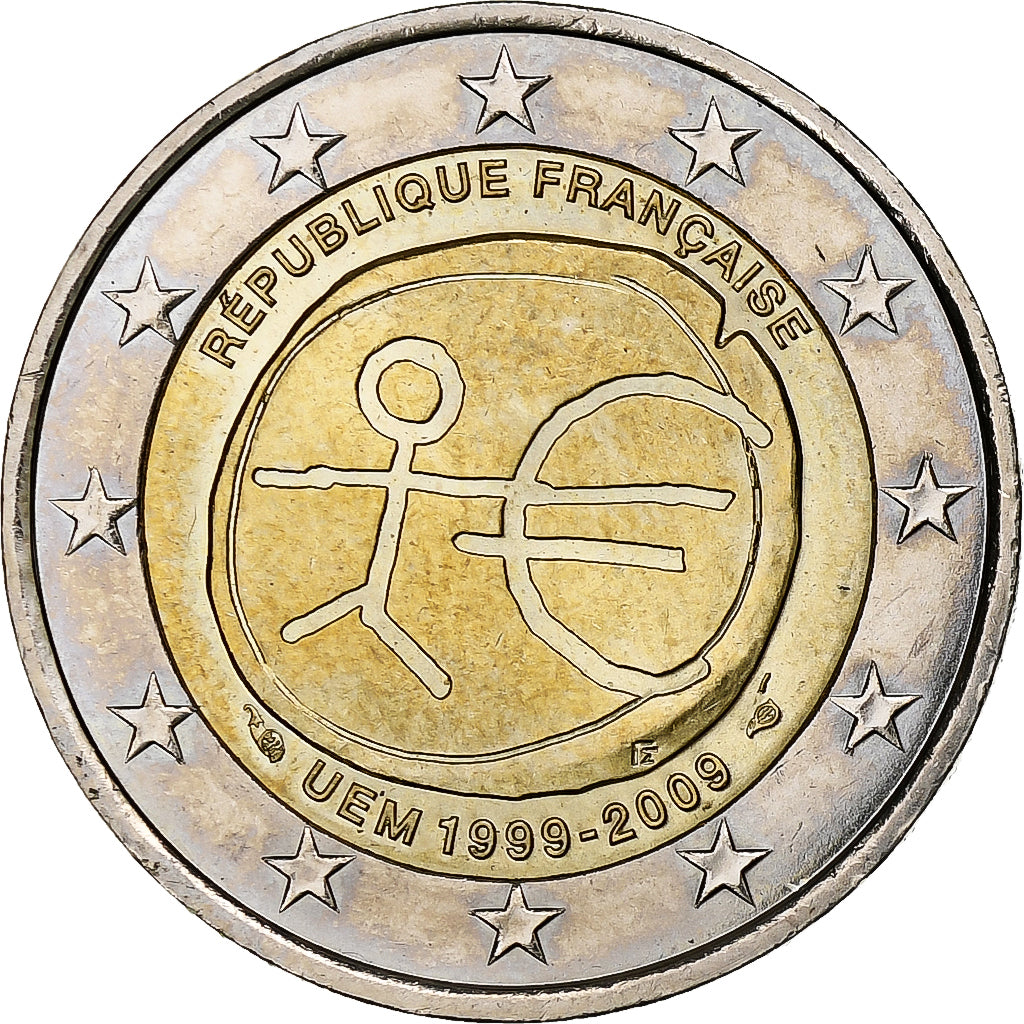 France, 2 Euro, 10 ans de l'Euro, 2009, Paris, SPL, Bimétallique, KM:1590