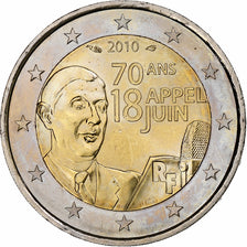 France, 2 Euro, Charles De Gaulle, Appel du 18 juin 1940, 2010, Paris, SPL