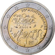 Francia, 2 Euro, Fête Musique, 2011, Paris, SC, Bimetálico, Gadoury:13.