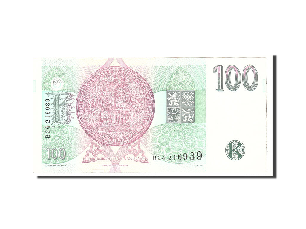 Czech Republic, 100 Korun, 1995, KM:12, Undated, AU(55-58)