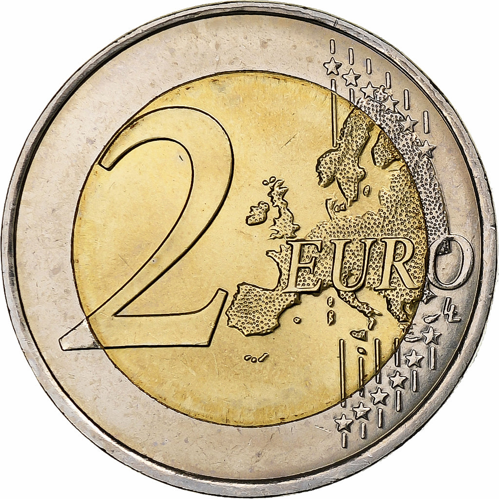 France, 2 Euro, Baron Pierre Coubertin, 2013, Paris, MS(63), Bi-Metallic