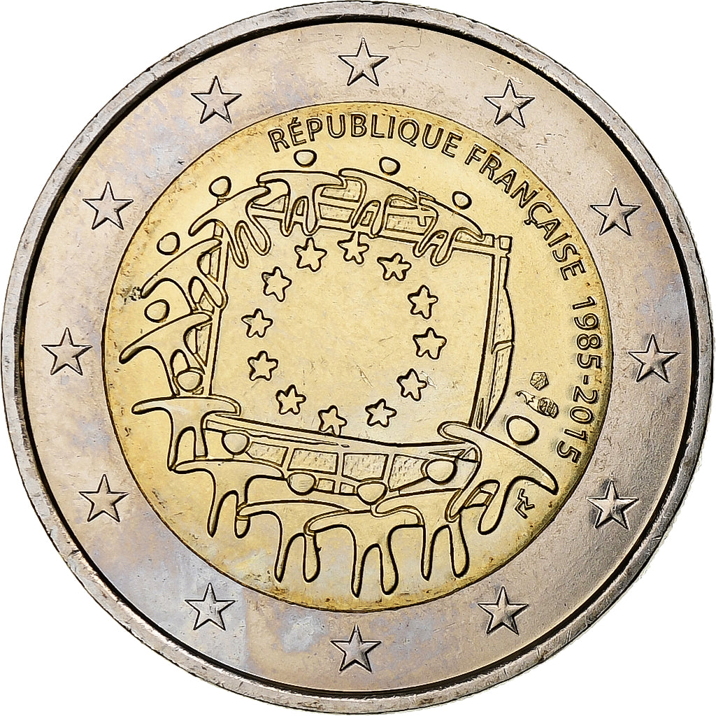 Francja, 2 Euro, 30 ans du drapeau de l union europeenne, 2015, Paris, MS(63)