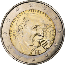 France, 2 Euro, François Mitterrand, 2016, MS(63), Bi-Metallic